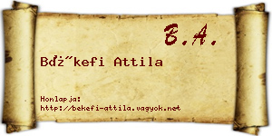 Békefi Attila névjegykártya