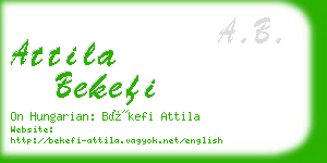 attila bekefi business card